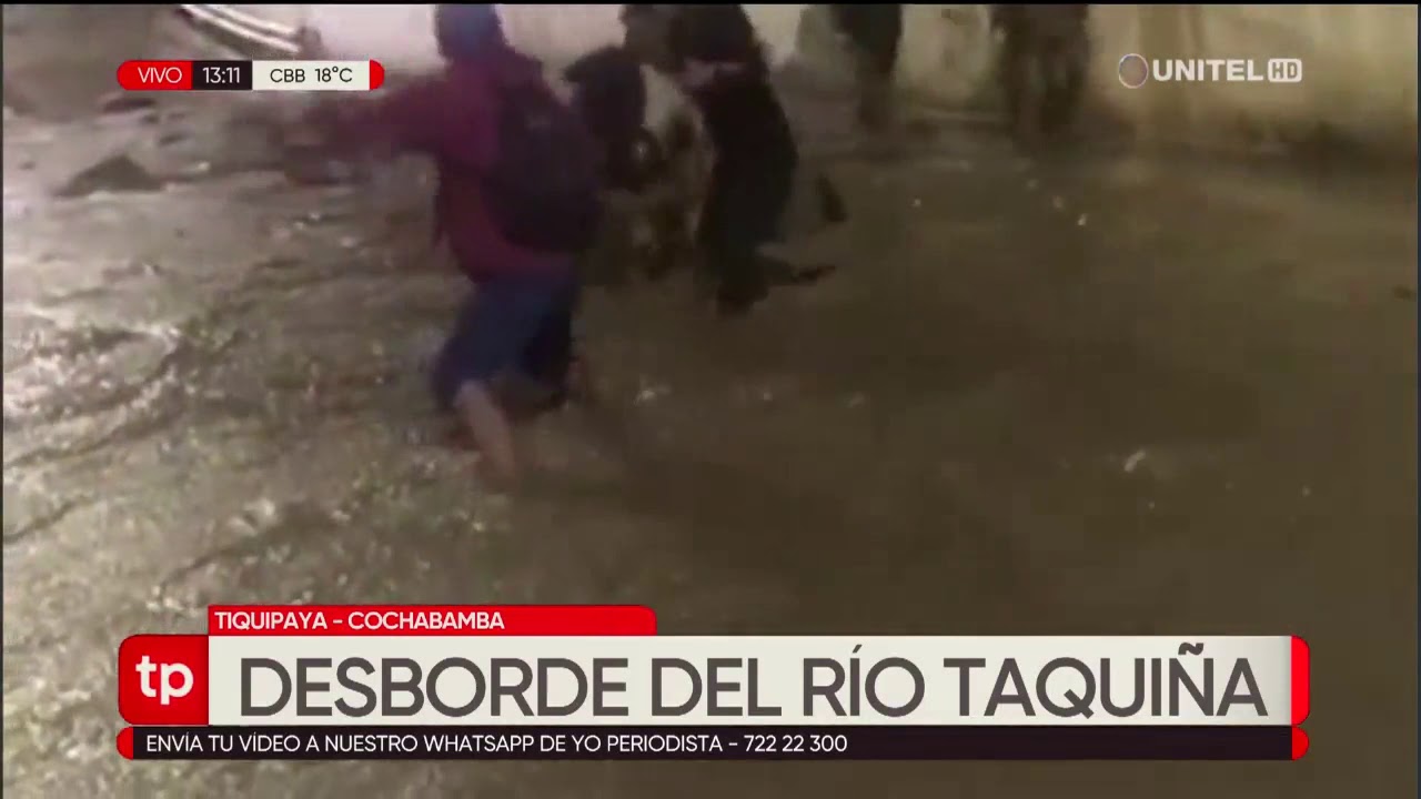 Tiquipaya vuelve a sufrir desastres por el desborde del río Taquiña luego de 2 años