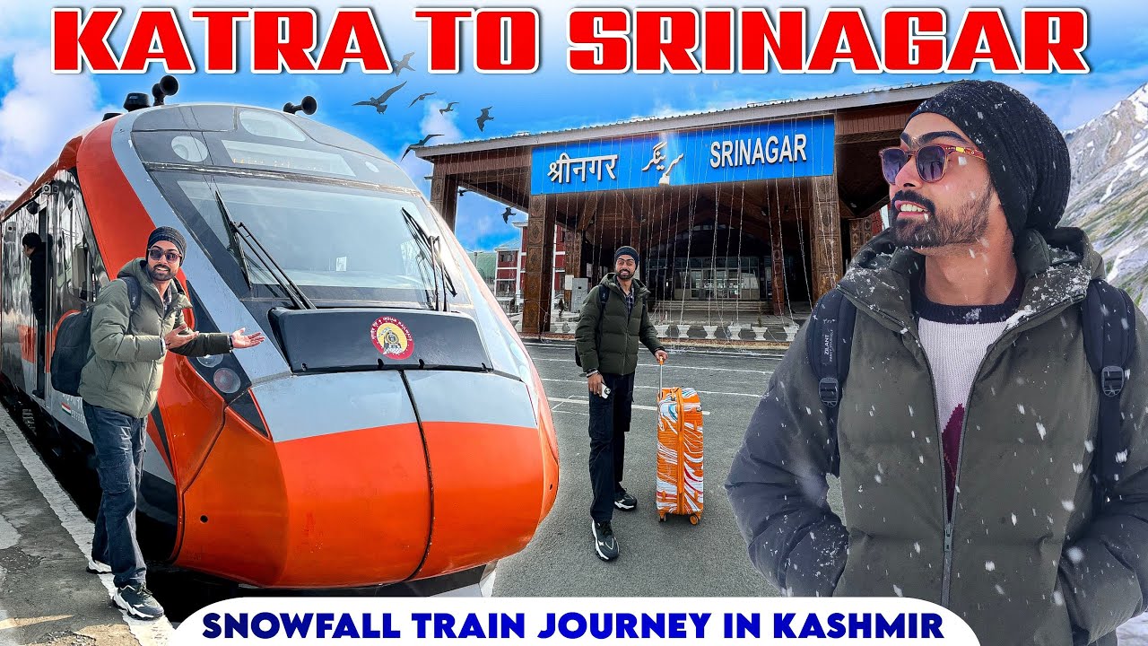 Katra to Srinagar Vande Bharat Train Journey in Snowfall time | Snowfall update in Kashmir 2026