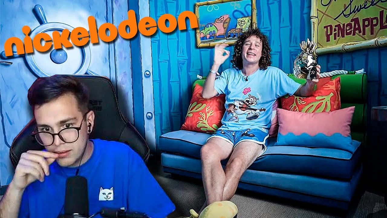 JuanSGuarnizo REACCIONA a Luisito Comunica - La suite de Bob Esponja en el hotel de NICKELODEON