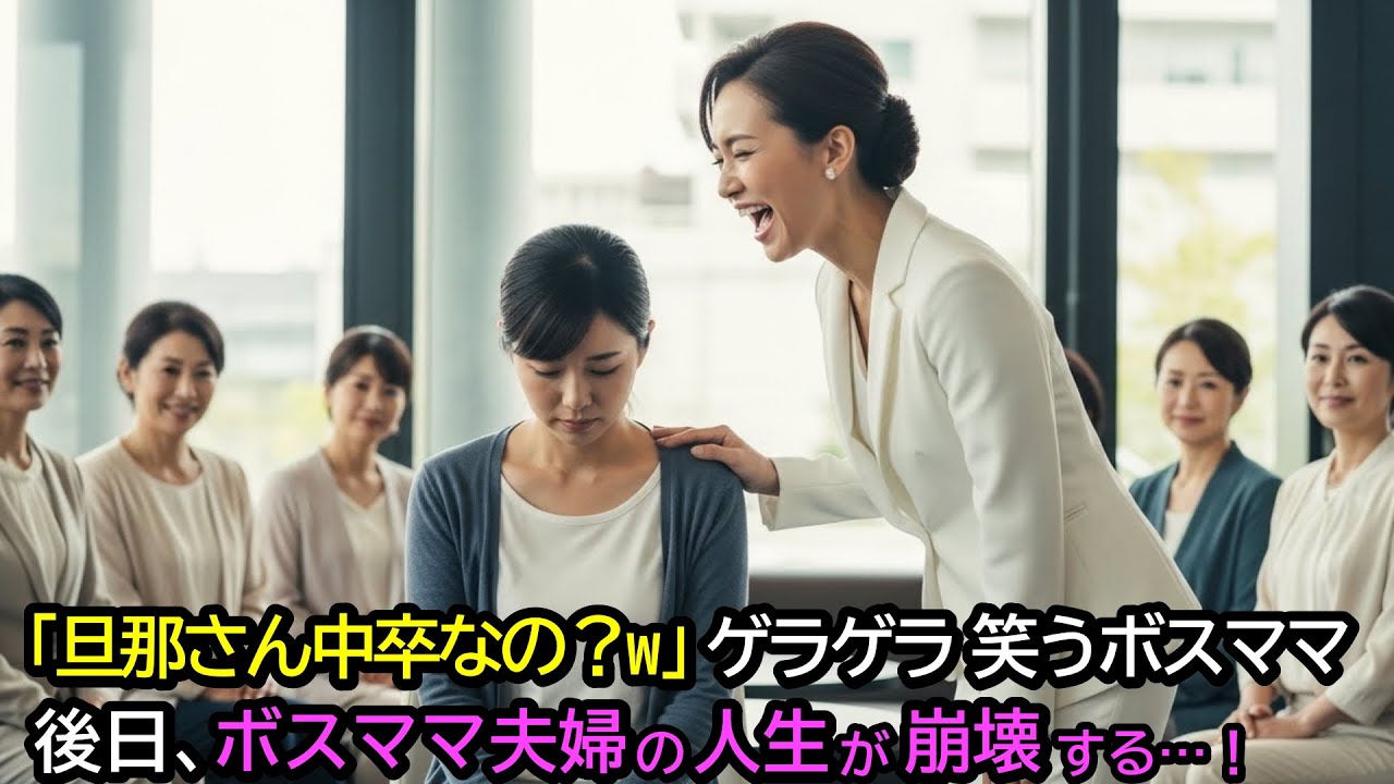 「旦那さん中卒なの？w」ゲラゲラ笑うボスママ。後日、ボスママ夫婦の人生が崩壊する…！