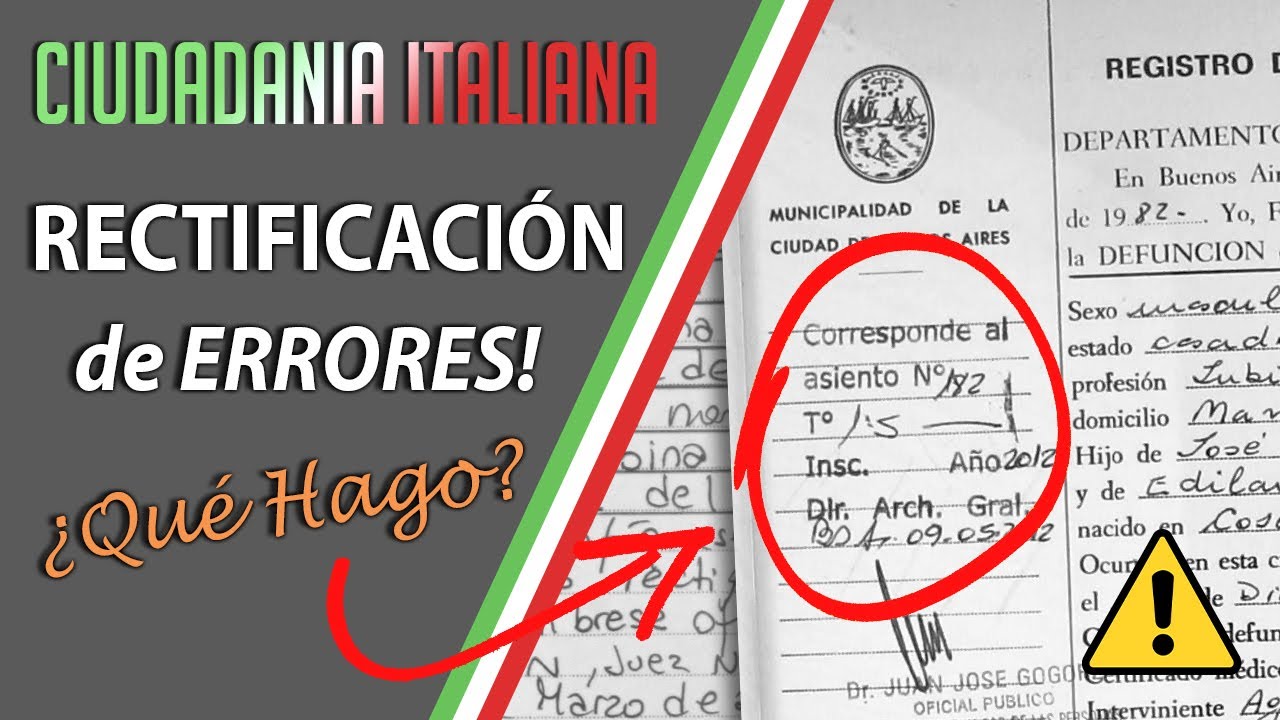 ¿Cómo RECTIFICAR ERRORES en las Actas? ⚠️ Evitá problemas con tu Carpeta de Ciudadanía 📑 🇮🇹