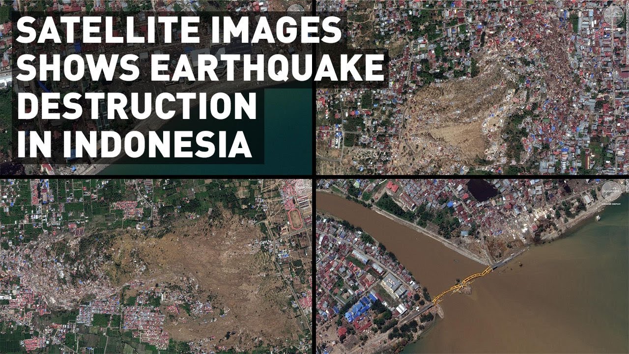 Satellite images shows massive destruction from the Indonesia earthquake and tsunami