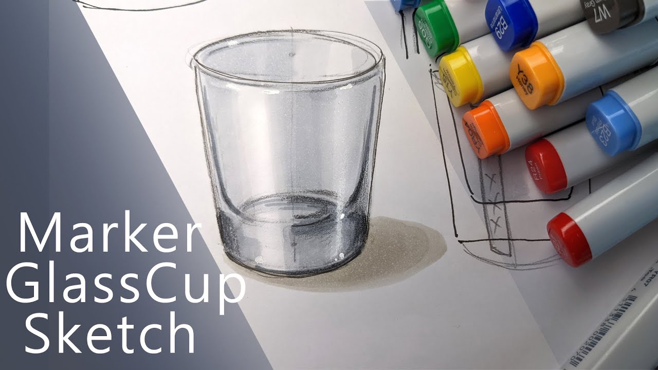 (高畫質版) Maker Glass Cup Sketch - 表現技法 - 玻璃杯