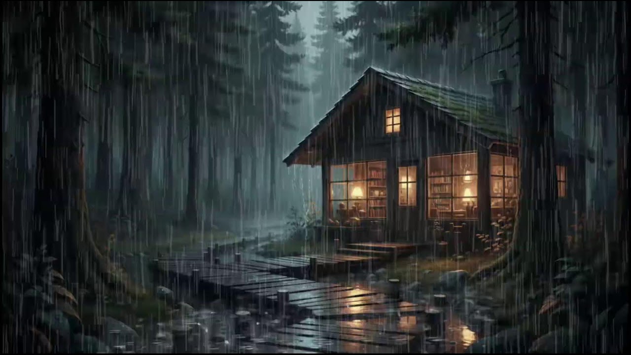 Rain Washed Woodland Cabin 🌧 | Gentle Rain Sounds for Deep Sleep, Stress Relief, and Quiet Rain