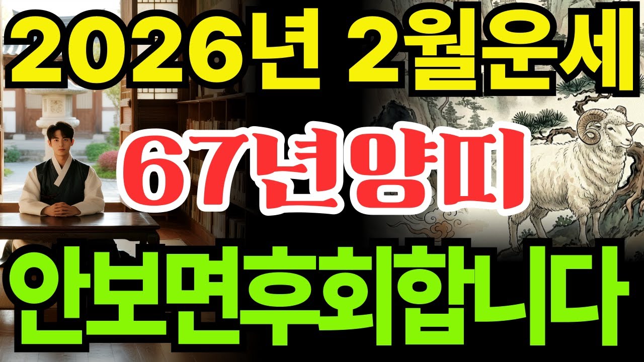 [67년양띠26년2월운세]1967년정미생양띠26년2월운세