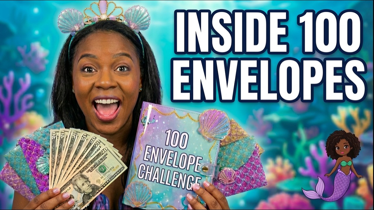 INSIDE THE 100 ENVELOPE SAVINGS CHALLENGE | MERMAID STYLE