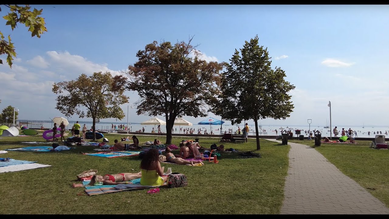 Beach walk on Balatonkenese - Hungary [4k Ultra HD 60fps ]