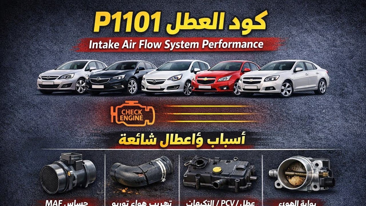 اوبل استرا J تربو وانسجنيا و ميريفا وشيفروليه كروز وماليبو P1101 intake air flow system performance