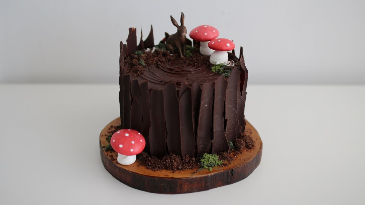 How To Make Tree Stump Chocolate Cake 🍄 초콜릿 통나무 케익 | Sunday Baking