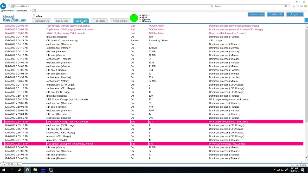 Advanced Host Monitor: Web Service