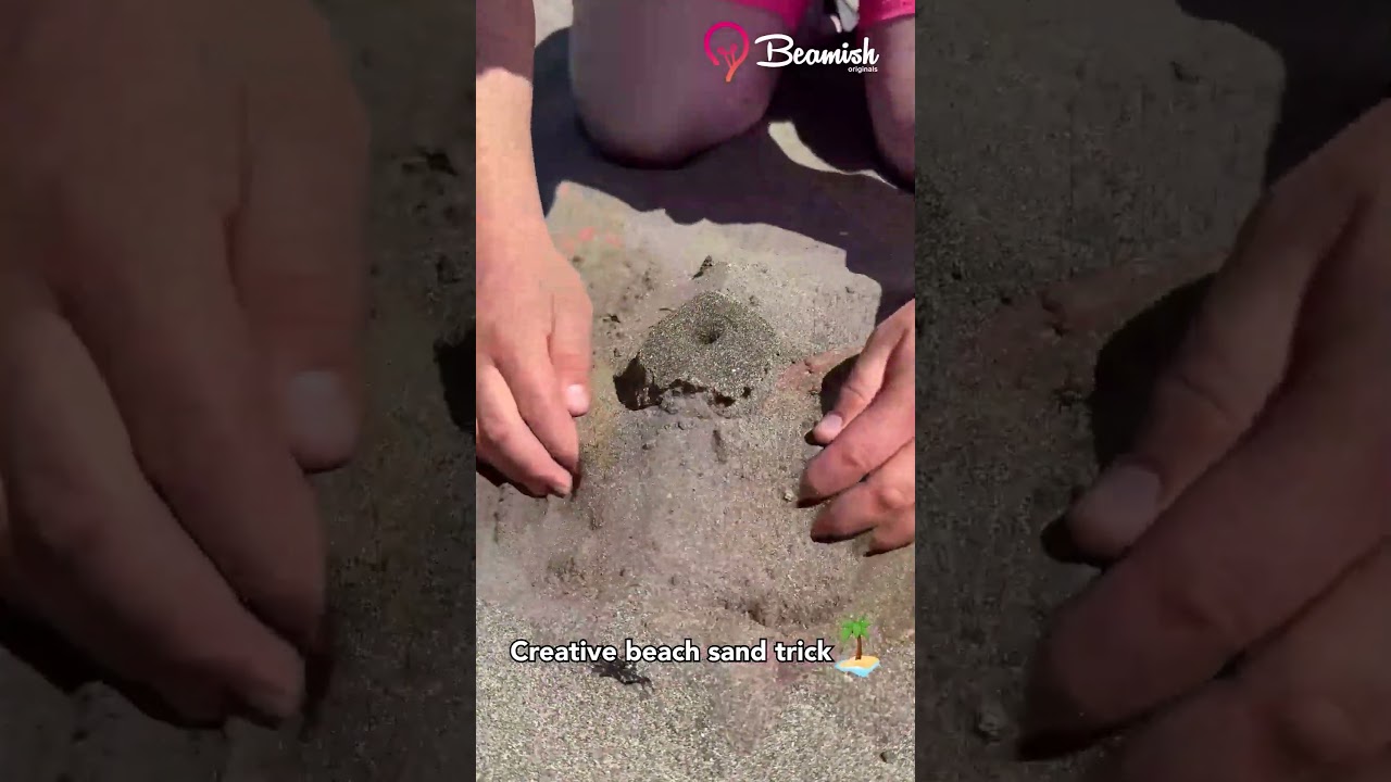 Creative beach sand trick 🏖️ #creative #beach #tricks