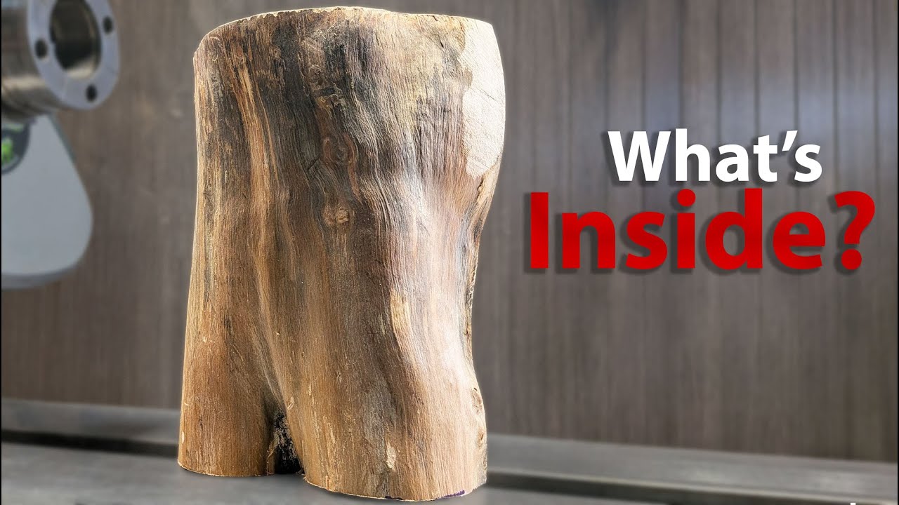 What’s HIDING Inside This Pear Log? #woodturning  #woodworking