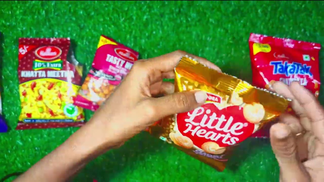 ASMR most popular candys / some lots of colorful rsinbow kurkure candy / unpacking kurkure eat