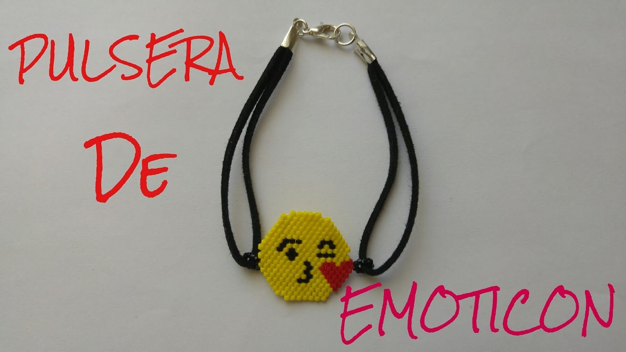 como hacer una pulsera de emoticon técnica peyote fácil paso a paso