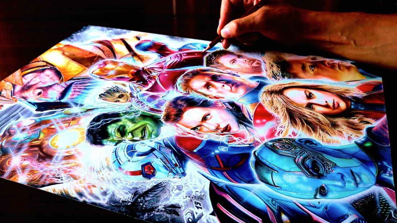 Drawing - Avengers Endgame Poster - Final - TimeLapse | R.R.FineArt