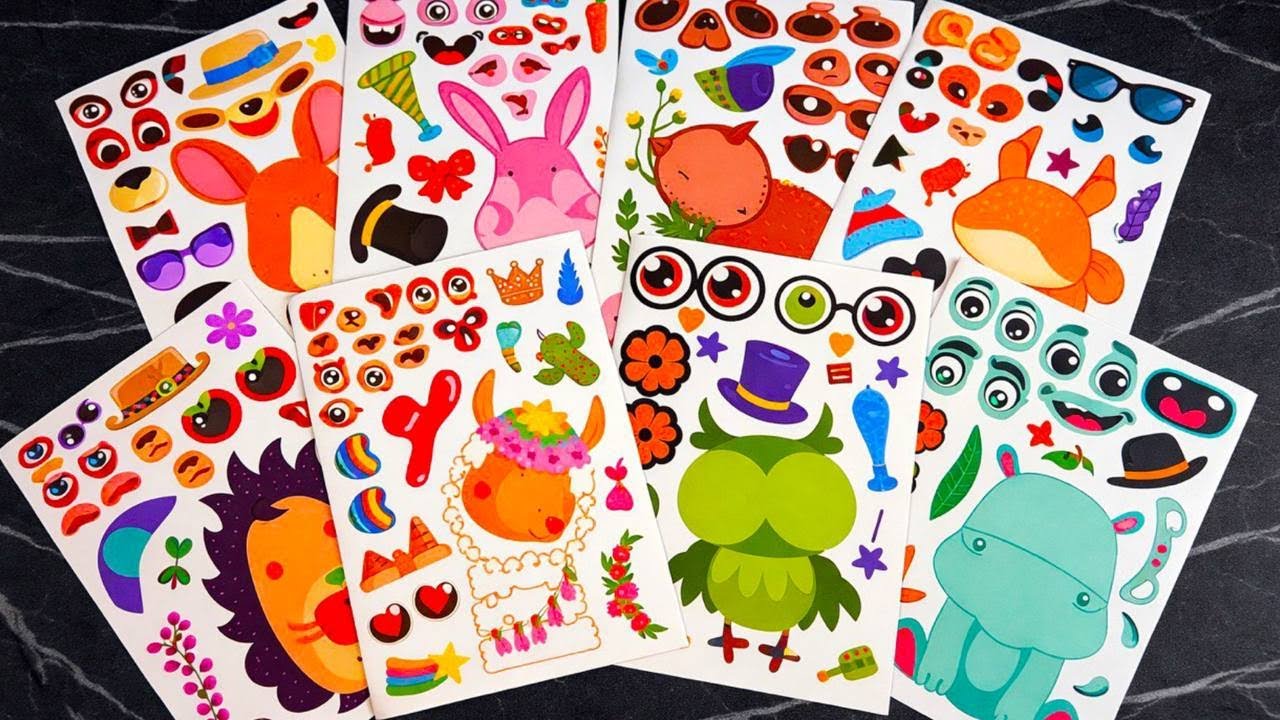 [ Paper diy ] WILD ANIMALS Sticker Book 👑 Decorate with alpaca owl squirrel sloth& More! ASMR