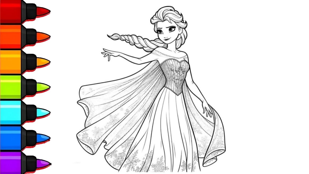 Как нарисовать милую Эльзу: рисунки, раскраски и иллюстрации для детей и малышей | Давайте рисова...
