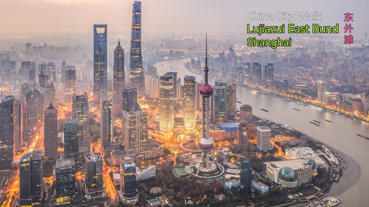Morning Walk in Shanghai East Bund, From The Longest cable-stayed Bridge to The Financial Center
