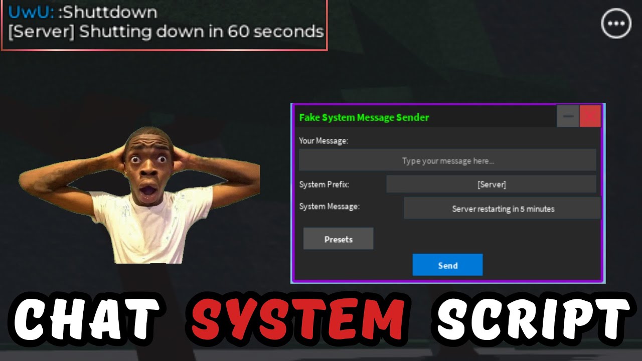 [Patched] Fake System Message Sender Script GUI - ROBLOX EXPLOITING