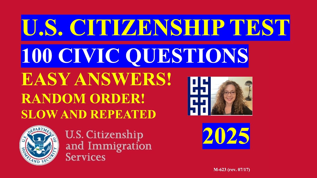 New 2025 100 Civics Questions and Answers U S  Citizenship Test Practice Exam Ciudadania Americana