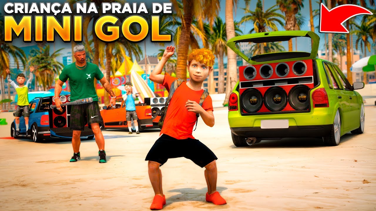 CRIANÇA DESCEU PRA PRAIA COM O GOL REBAIXADO DO IRMÃO!😱 (GTA 5)