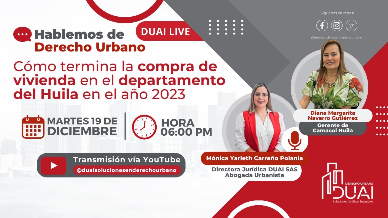 🔴 Hablemos de #DerechoUrbano Cómo termina la compra de vivienda en el Huila en 2023 -  Camacol Huila