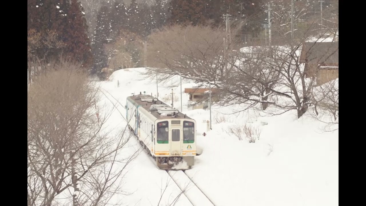 大川ダム公園駅の四季　鉄道鉄道2022冬