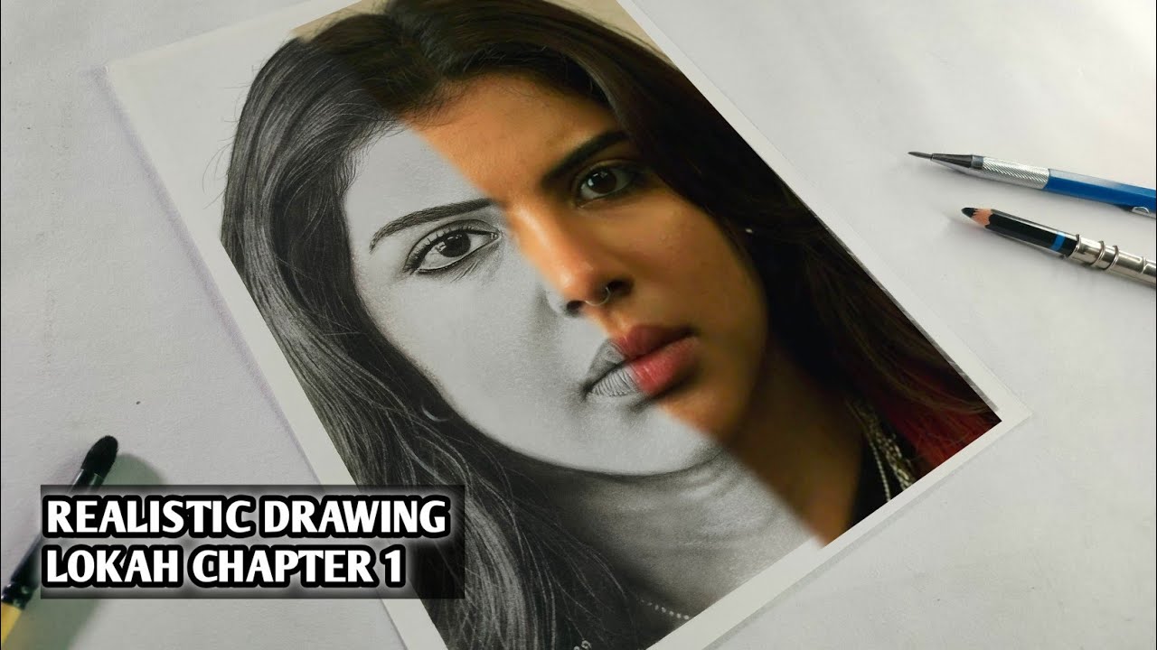 Ralistic Drawing of Kalyani Priyadarshan from Lokah Chapter 1 Chandra #lokah 