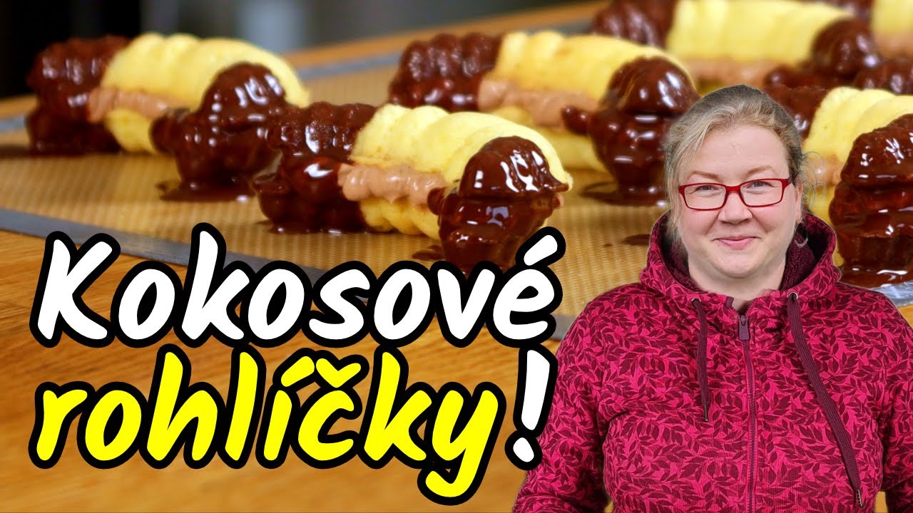🎄😋 Mňamózní KOKOSOVÉ ROHLÍČKY plněné krémem peču podle receptu mojí maminky