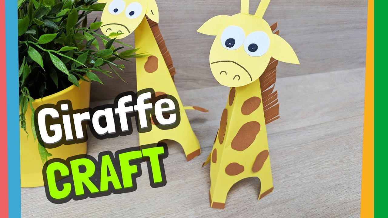 Paper Giraffe easy craft for kids with Reny