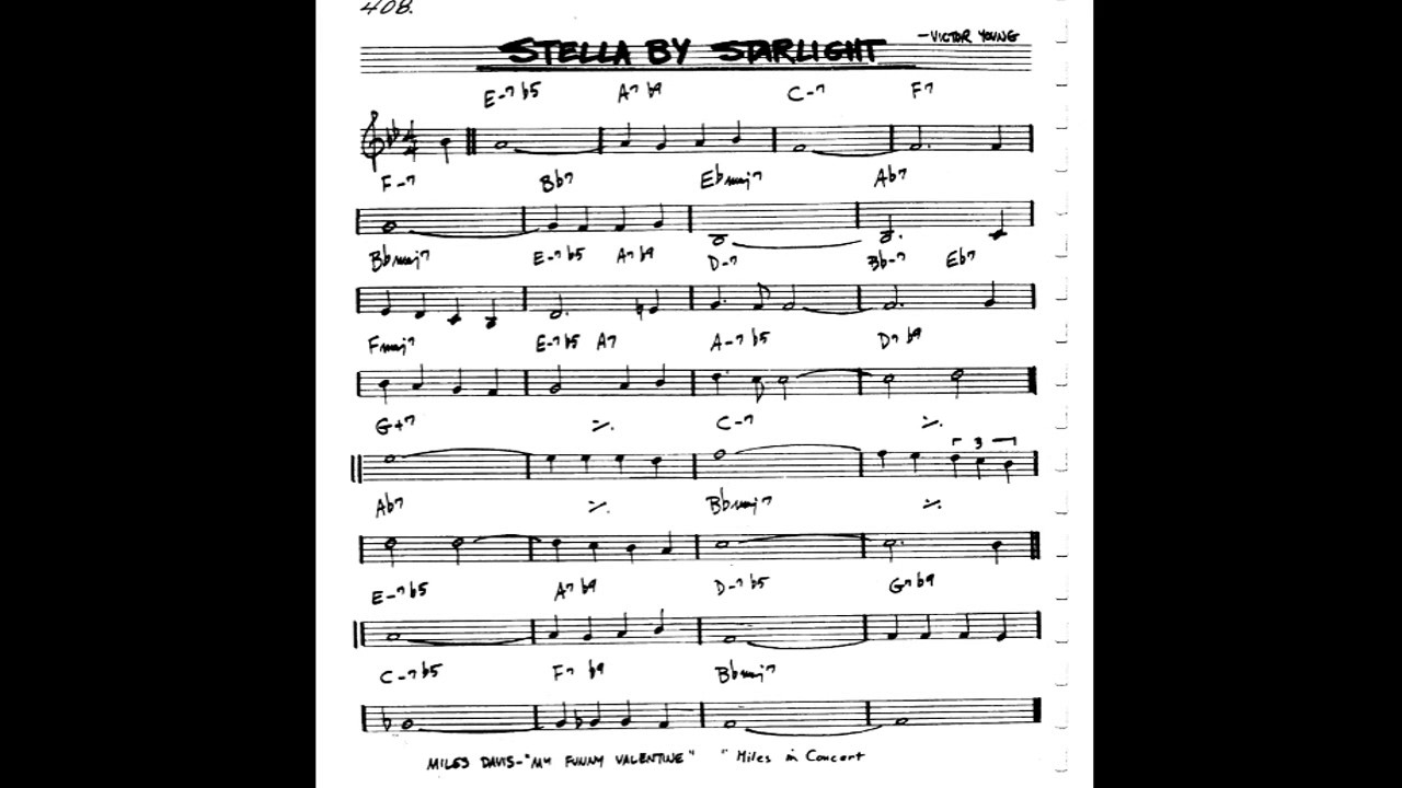 Stella by Starlight  Play along - Backing track (C key score violin/guitar/piano)