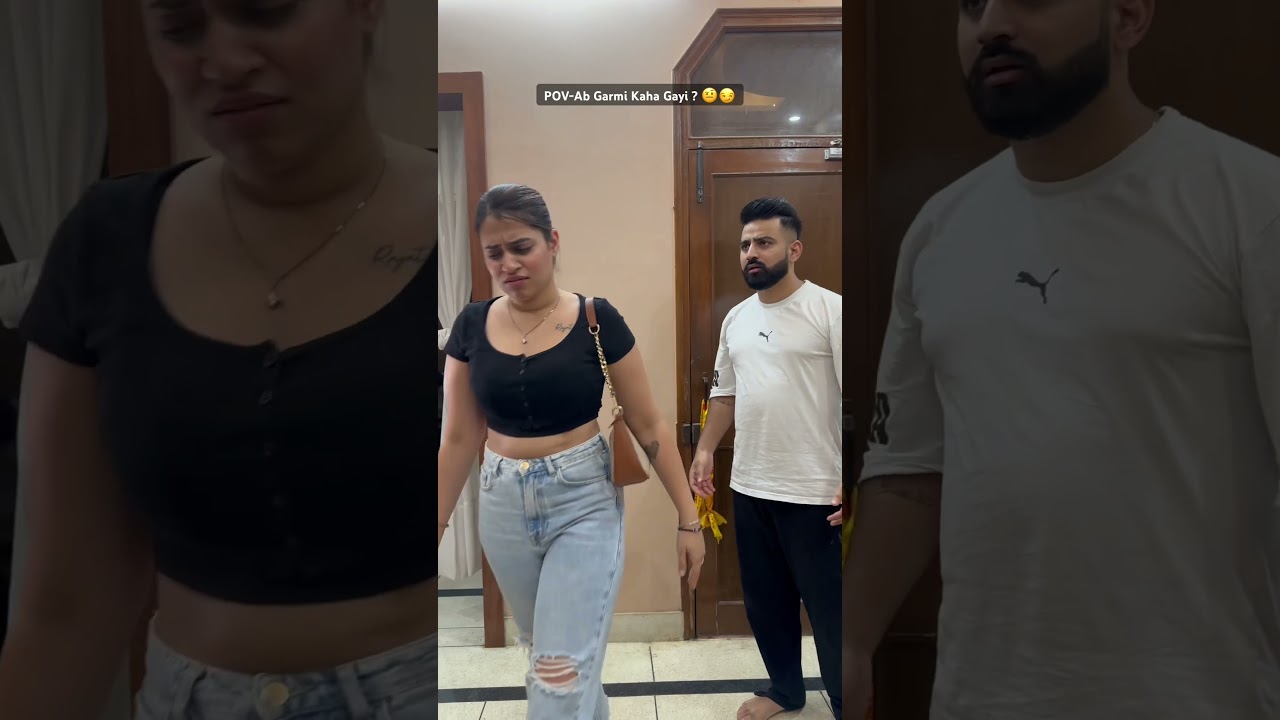 Ab Garmi Kaha Gayi ? 🤨😏 #rajatswati #rajatvlogs #trendingonshorts #funny #comedy #funnycouple