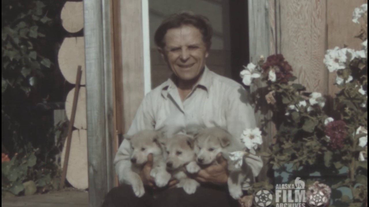 Leonhard and Constance Seppala with puppies