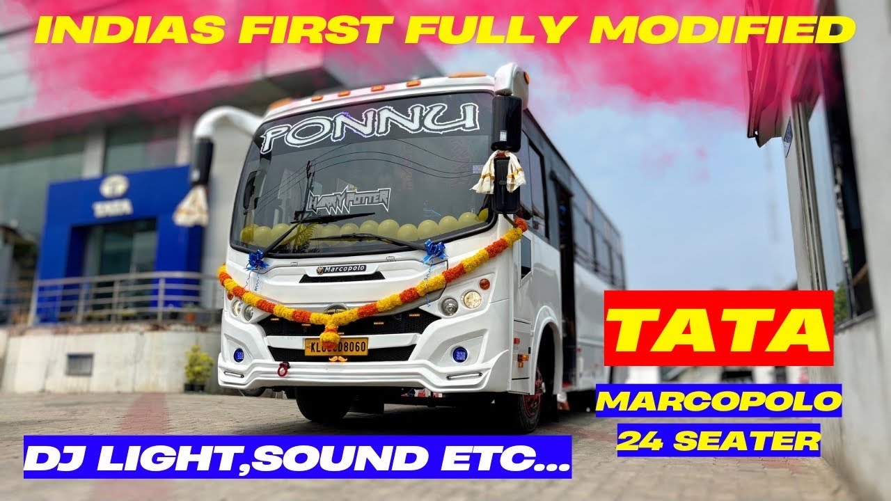 ഇവൻ ഒരു കില്ലാഡി തന്നെയാ🔥| Tata Marcopolo 24 seater A/c Bus | Fully modified | Dj light | sound