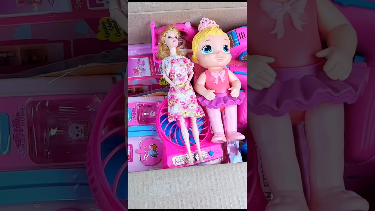 Satisfying with unboxing Barbie bedroom furniture collection 😍 toy ASMR video #barbie #unboxing