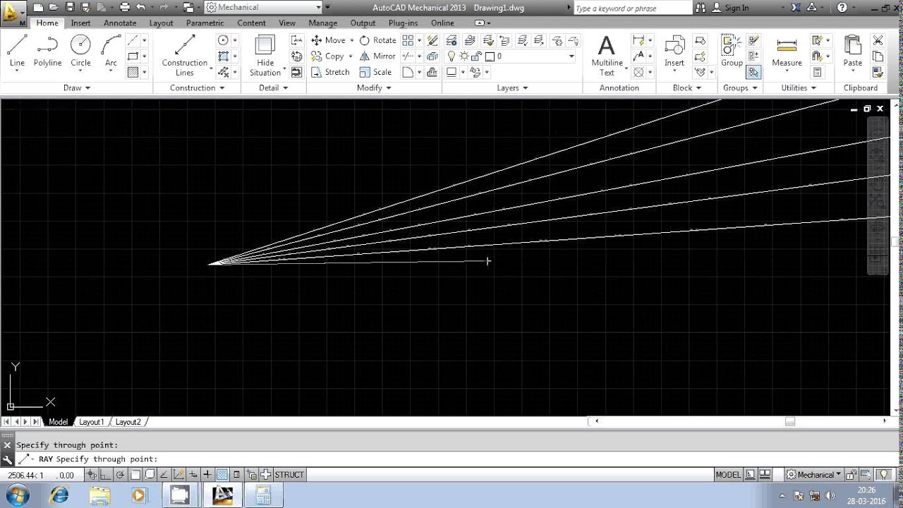 RAY COMMAND IN AUTOCAD