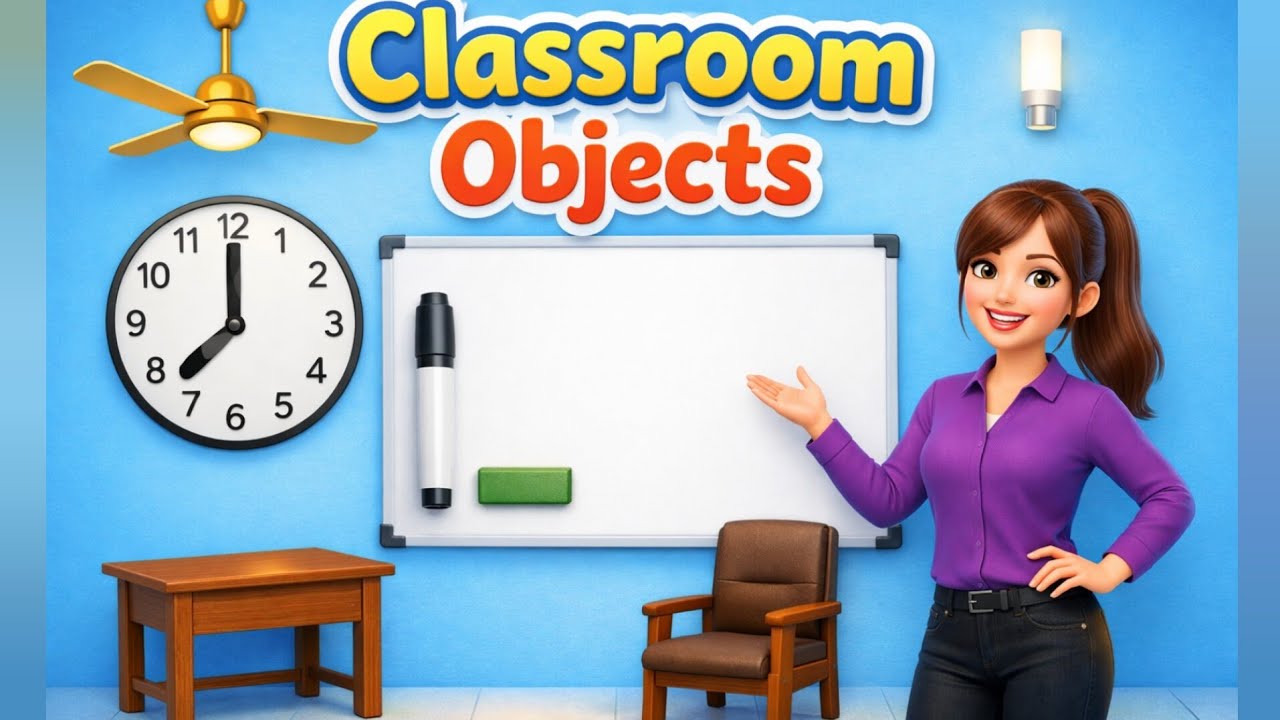 Classroom Objects | School Supplies| Classroom Vocabulary For Kids