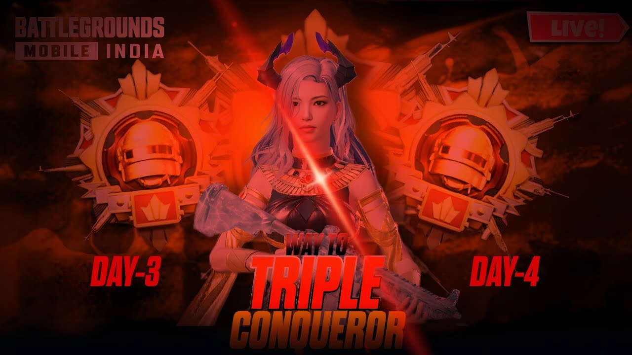 DAY 3&4 of pursuing TRIPLE CONQUEROR in BGMI l @CRXISLIVE #bgmi #pubg #youtube #gaming 