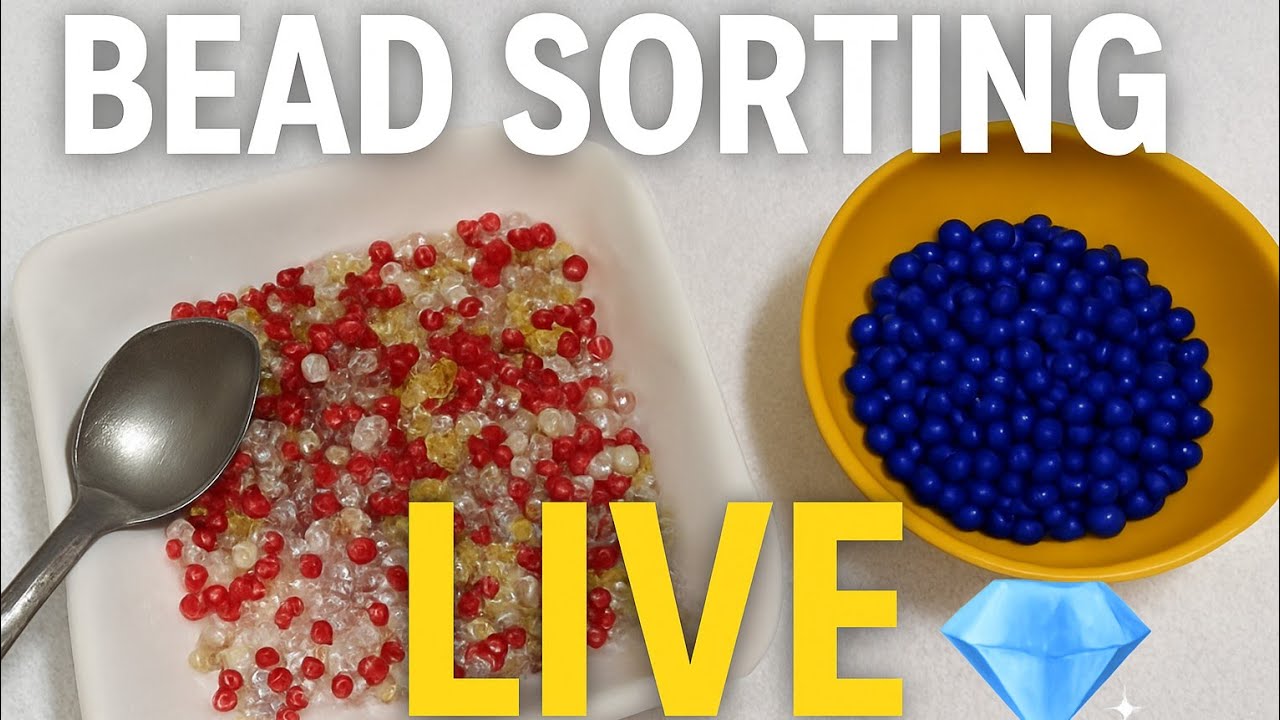 “Bead Sorting + Finishing My Blue Bead Bag | Relax & Chat 💎✨