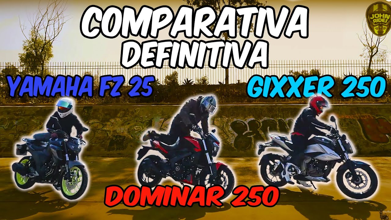 Bajaj Dominar 250 vs Yamaha FZ 25 vs Suzuki Gixxer 250 Comparativa!! VikMoto x NohBiker x JohnRides