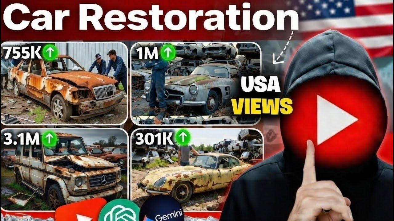 How to Make AI Car Restoration Videos for FREE (Millions of Views Method Revealed!)