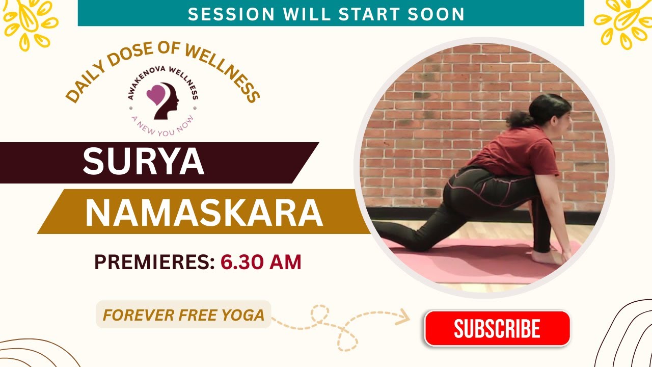 Пошаговая Сурья Намаскар | Снижение веса | Ежедневные бесплатные 30-минутные занятия йогой в прям...
