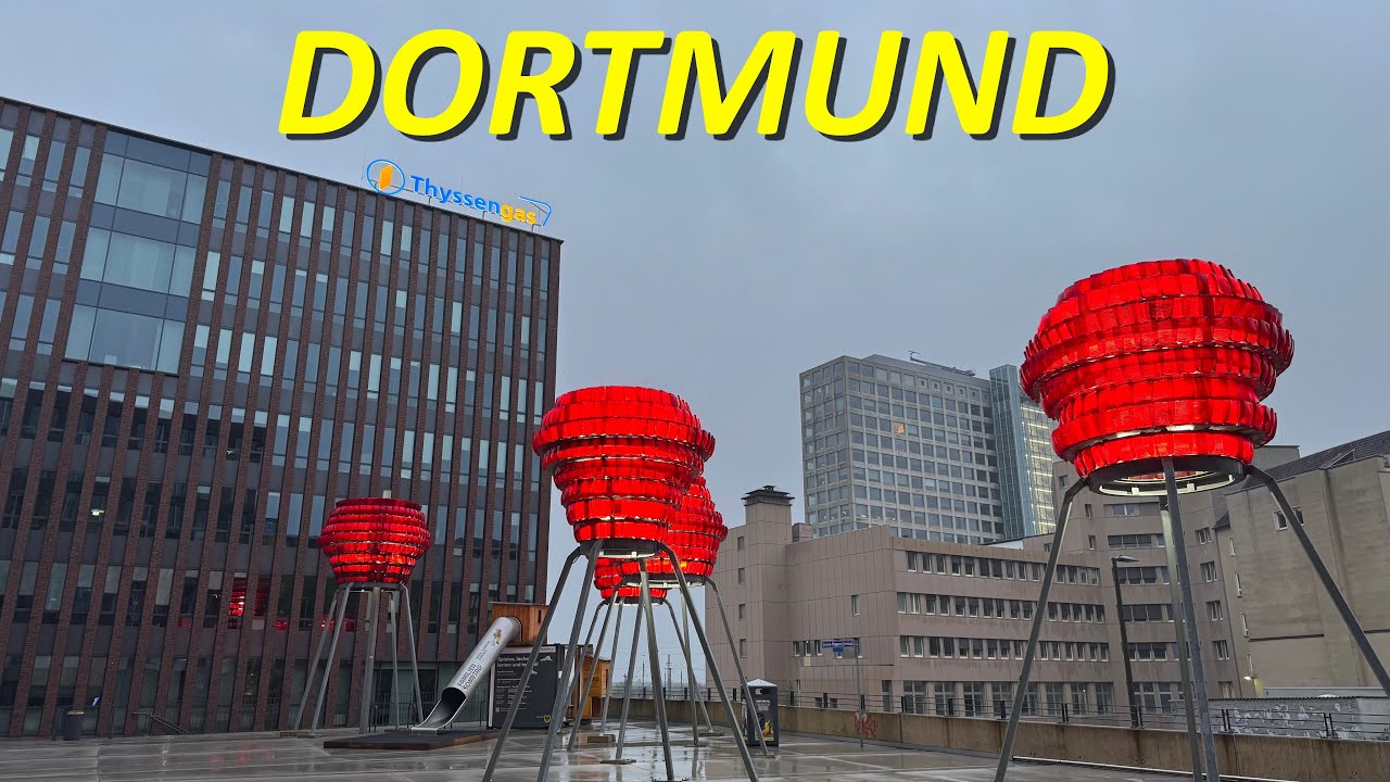 Dortmund walking 4K | Abends im Regen Frühling 2025