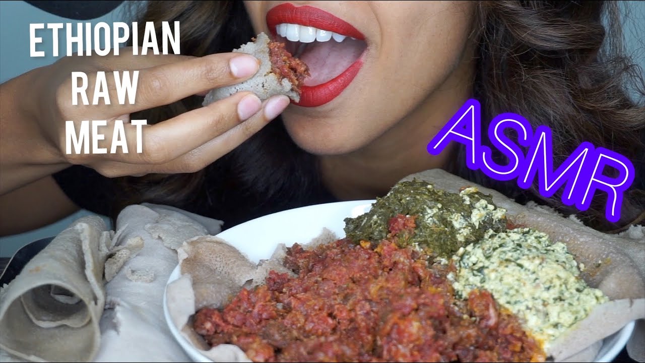 ASMR *RAW MEAT* ETHIOPIAN KITFO 🤌🏽🤌🏽🤌🏽 (ክትፎ) Soft Chewing Sounds (Light Whispering) | ASTR-ASMR