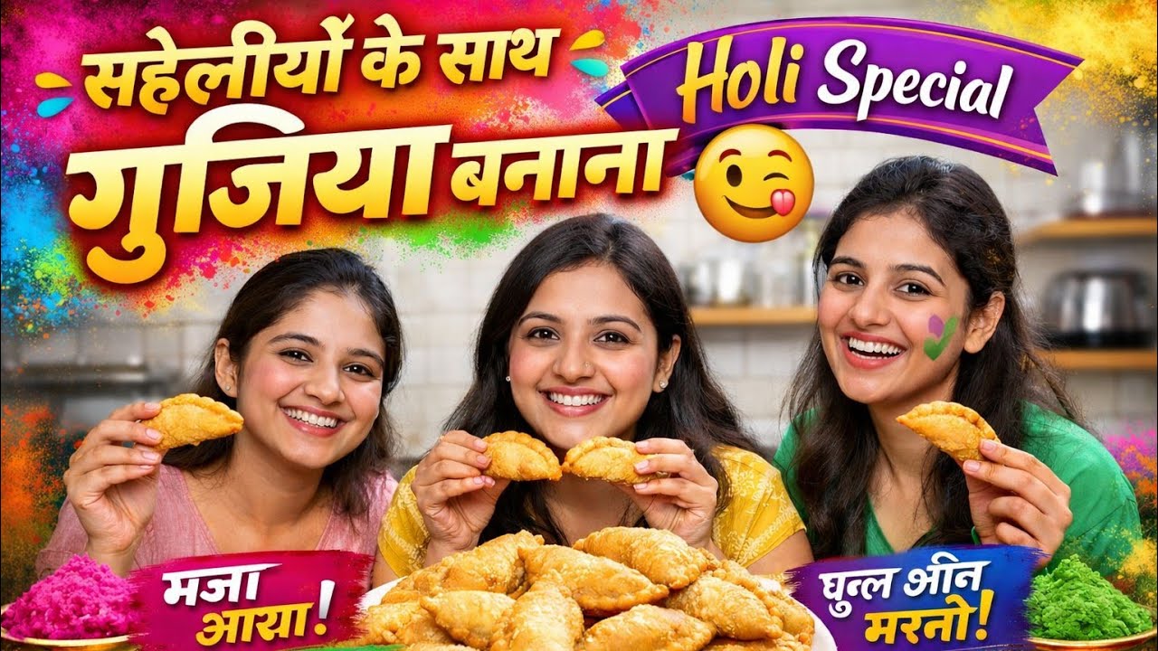 हमारी किचन मस्ती 😄🤣सहेलियों के साथ गुजिया बनाई😋@GulabiLifeInNewZealand //Dailyvlog 