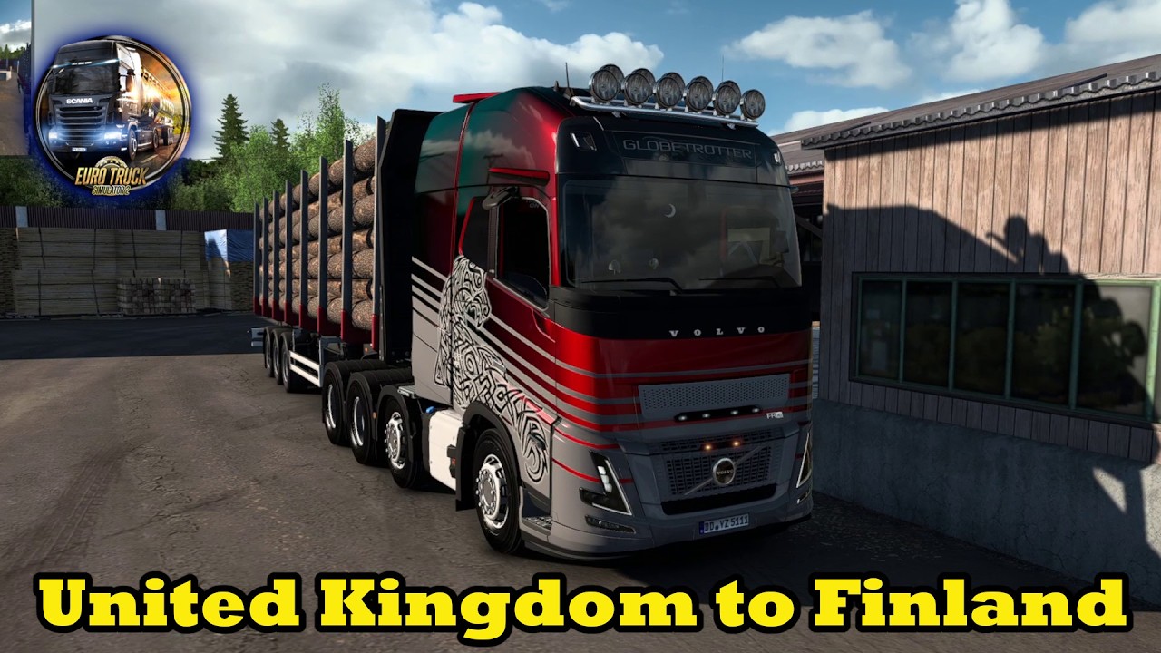 Euro Truck Simulator 2 164, Inverness United Kingdom to Tampere Finland, 2124 km, Volvo, 60fps