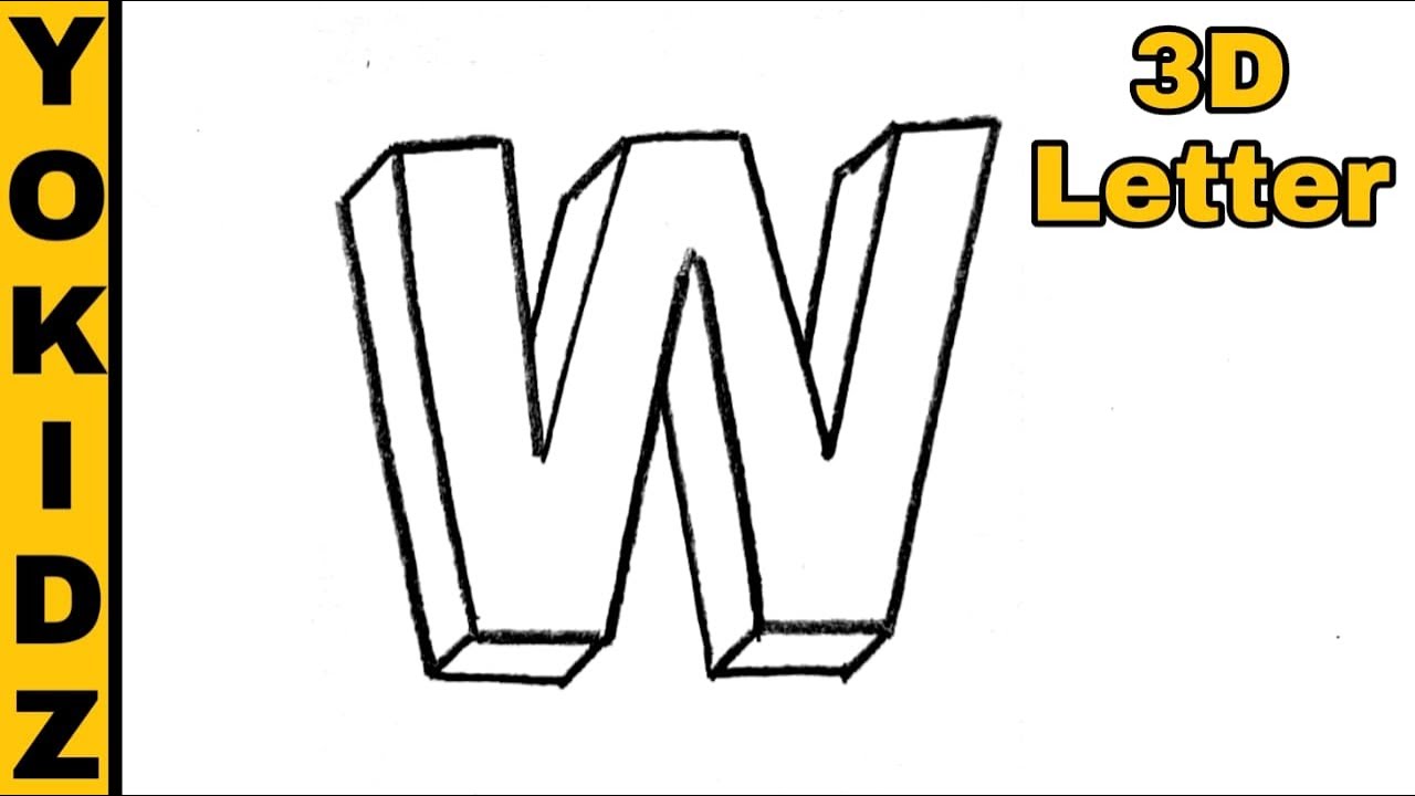 3d letter W | 3D Letter Drawing | 3D Letter Drawing W