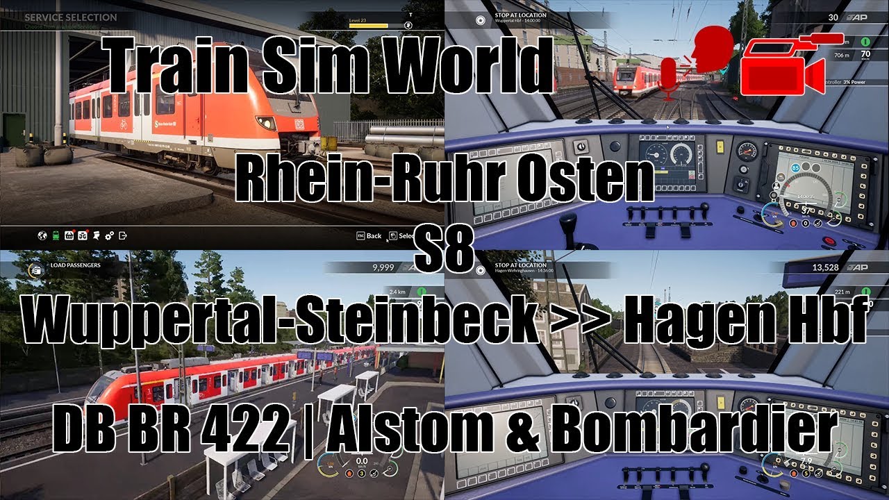 TSW | Rhein-Ruhr Osten | S8 • Wuppertal Steinbeck ➡ Hagen Hbf | DB BR 422 • Alstom & Bombardier