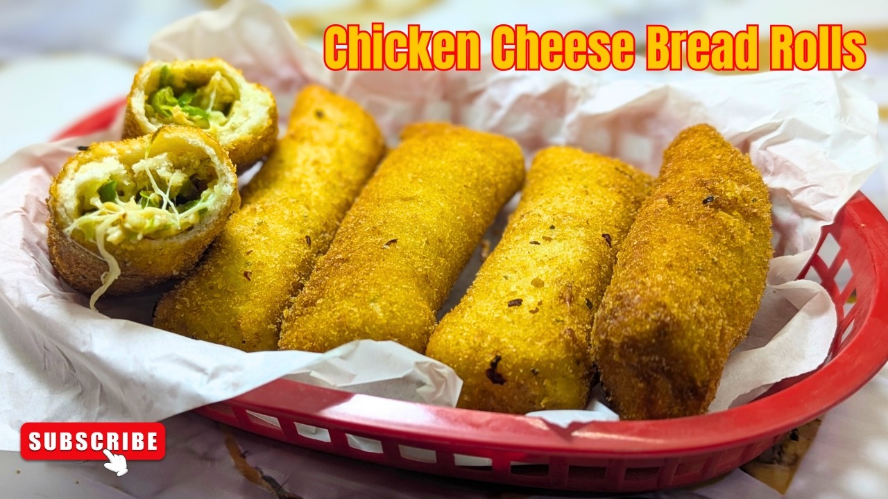 Chicken Cheese Bread Roll | Bread Roll | Iftar Snakes | crispy cheesy