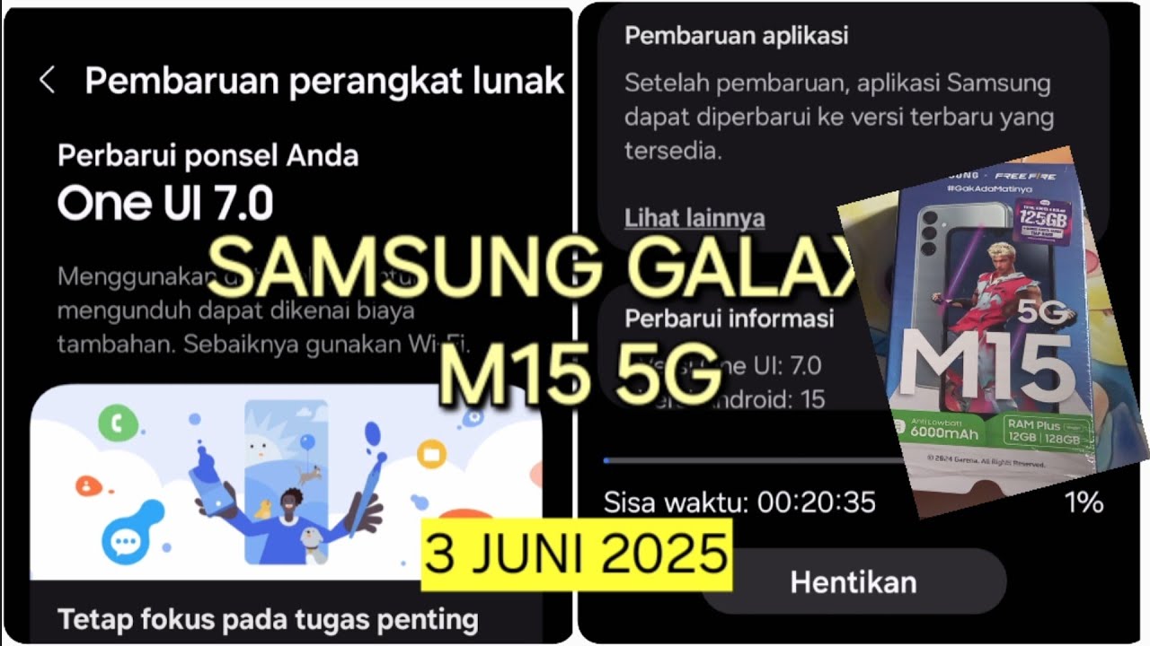 SAH RILIS..❗️3,16GB❗️ UPDATE Android 15 dan One UI 7.0 SAMSUNG Galaxy M15 5G | Silahkan Download